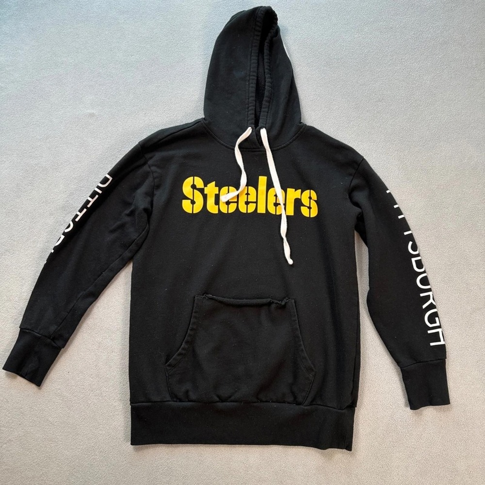 Pittsburgh Steelers Womens Black Graphic Hoodie Size S G-III 4Her NFL Football